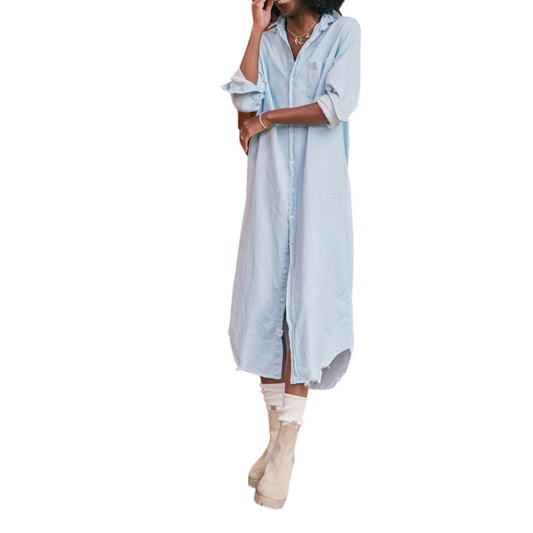 Rory Shirtdress, Classic Blue Tattered Wash - BH&Co
